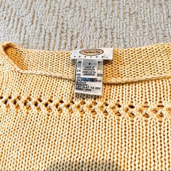 Petite Small Yellow Talbots Sweater Long Sleeved EUC - Picture 2 of 2